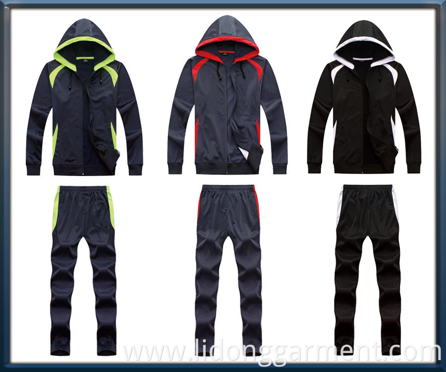 Custom latest plain design tracksuit wholesale your own cotton mens tracksuit